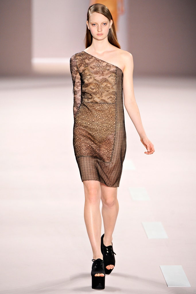 black lace asymmetric dress