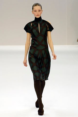 fitted black and green printed dress