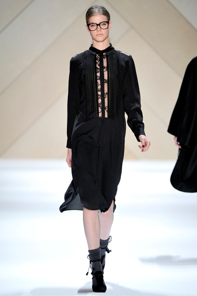 black silk fitted dress