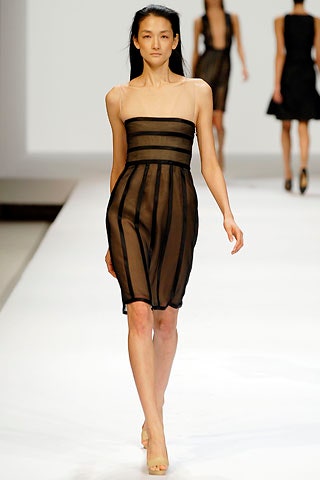 black sheer striped dress