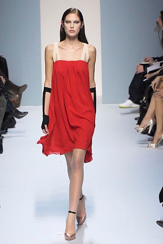 red silk sleeveless dress