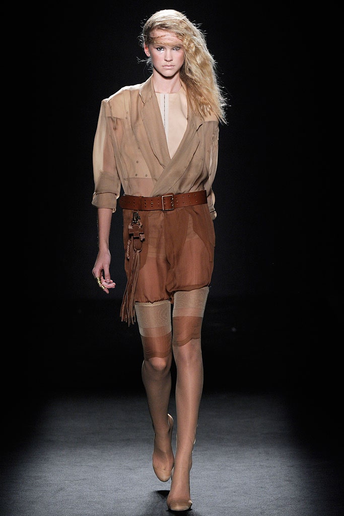beige silk long-sleeve v-neck relaxed buttoned layered blouse