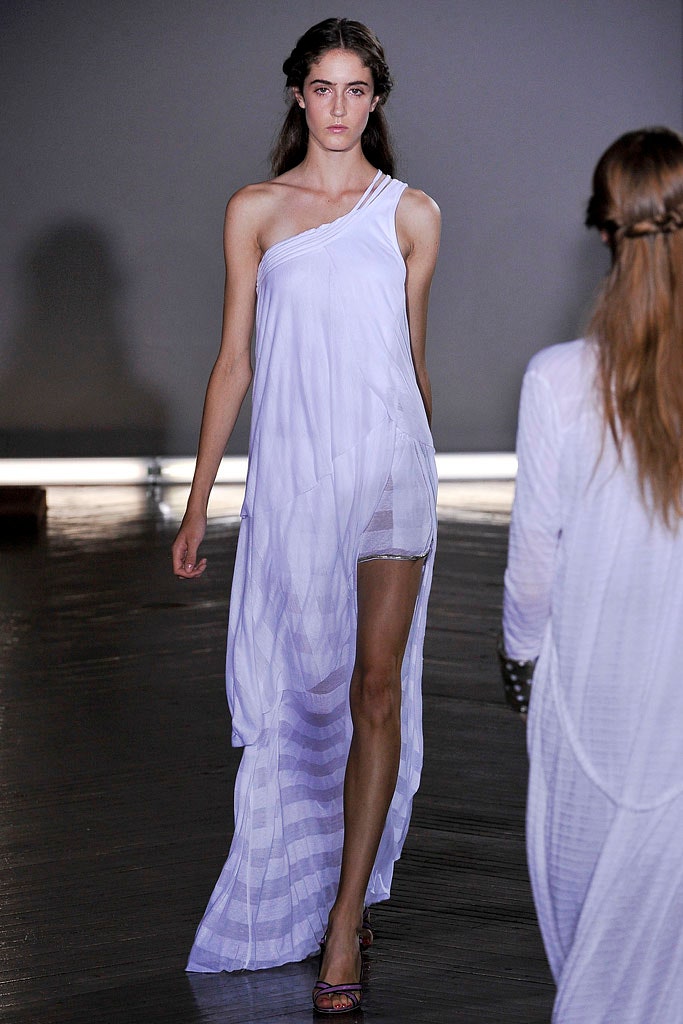 purple silk asymmetric dress