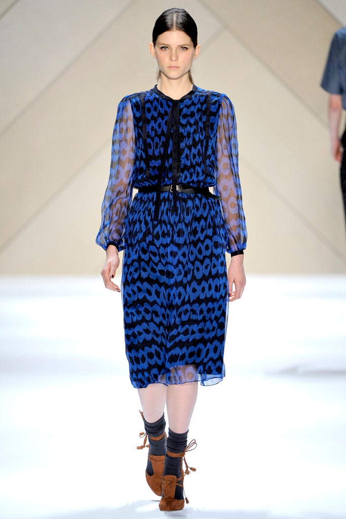 blue silk printed midi dress