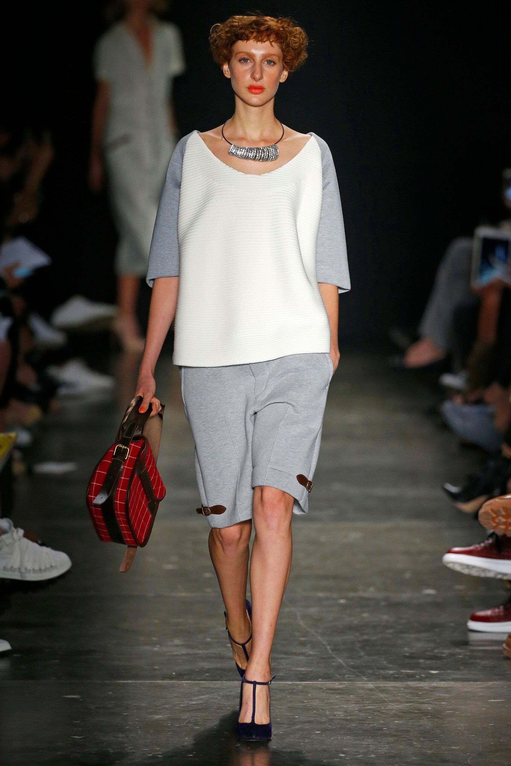 A relaxed gray cotton top with short sleeves paired with matching shorts.