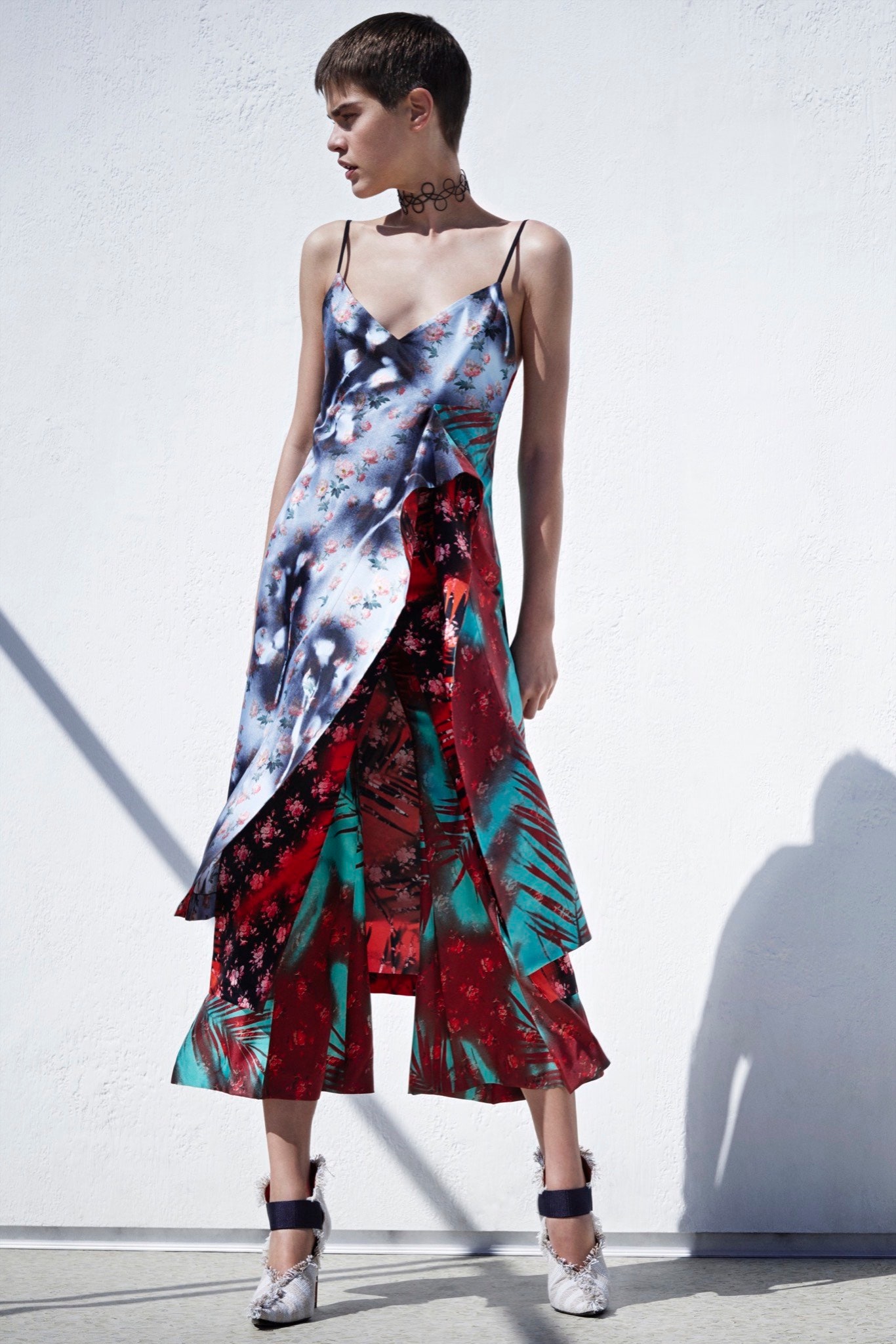 multi-colored silk layered dress