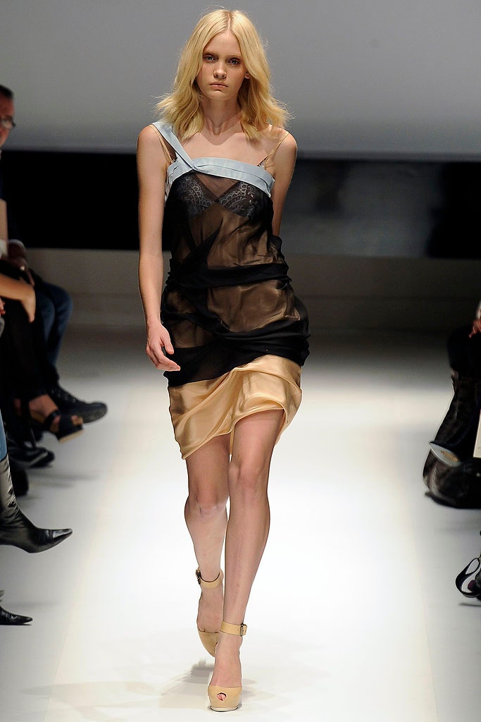 black and beige draped mini dress
