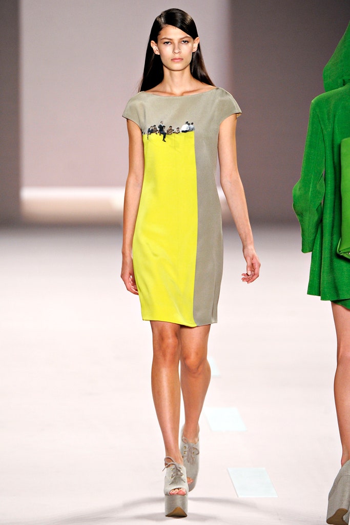 color-blocked fitted mini dress