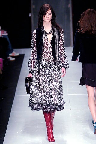 black and white midi dress with red boots