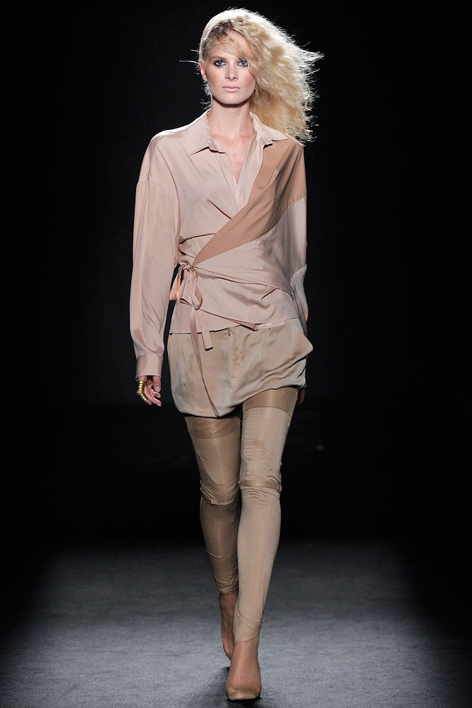 beige silk long-sleeve collared relaxed belted shirt