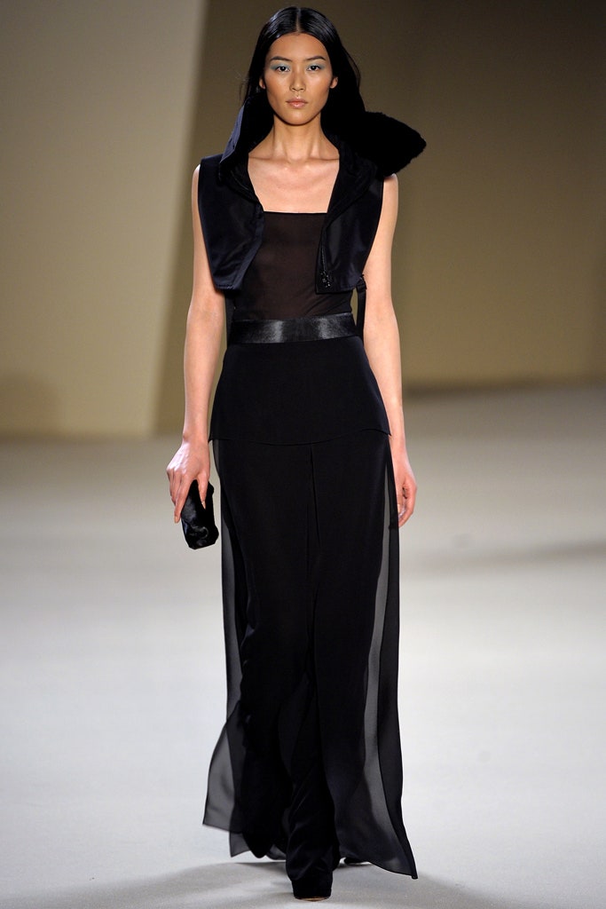 black silk sleeveless square-neck fitted layered sheer dress