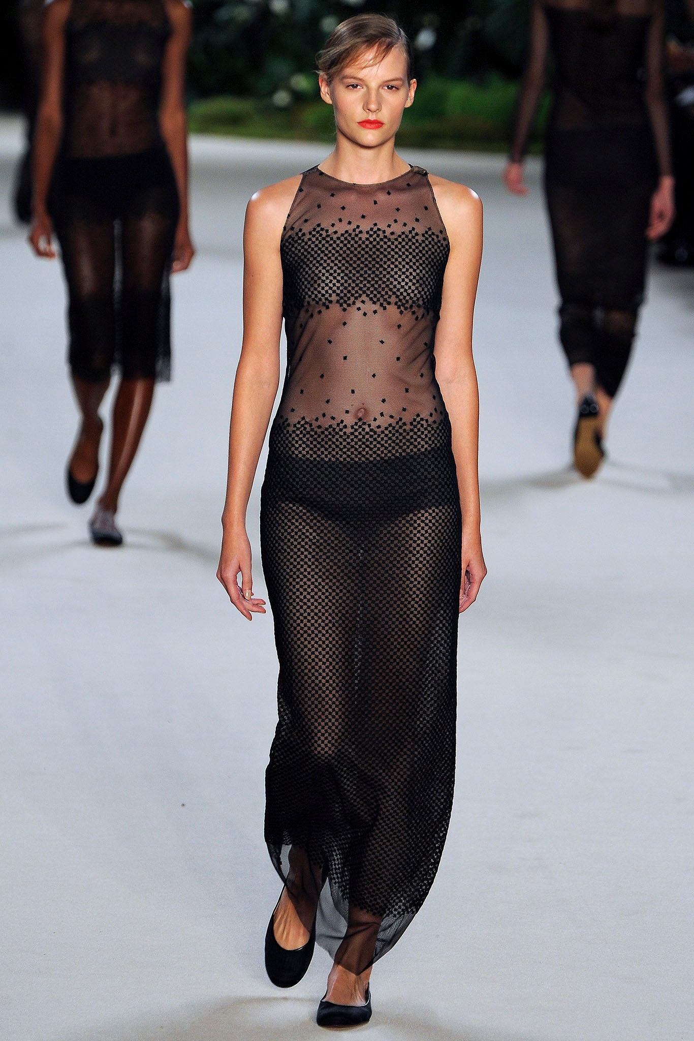 black sheer mesh dress