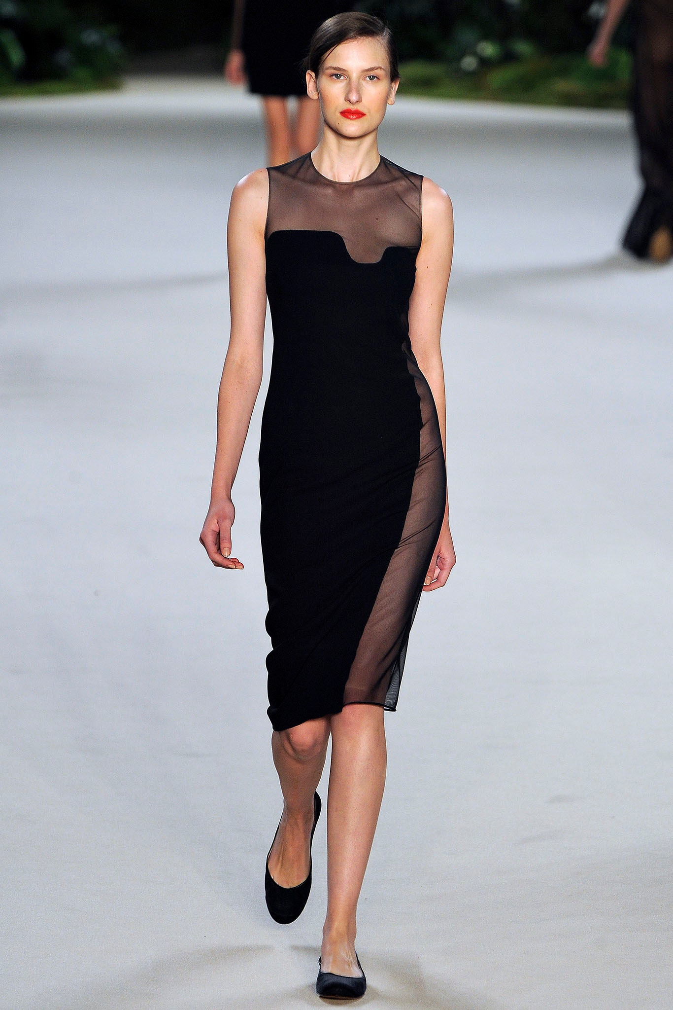 black silk sleeveless dress