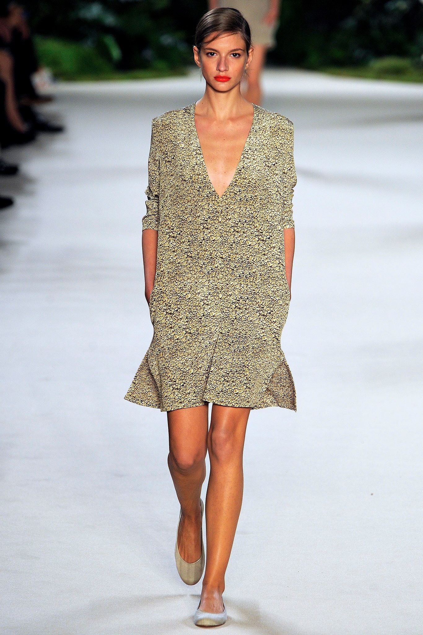 beige relaxed mini dress