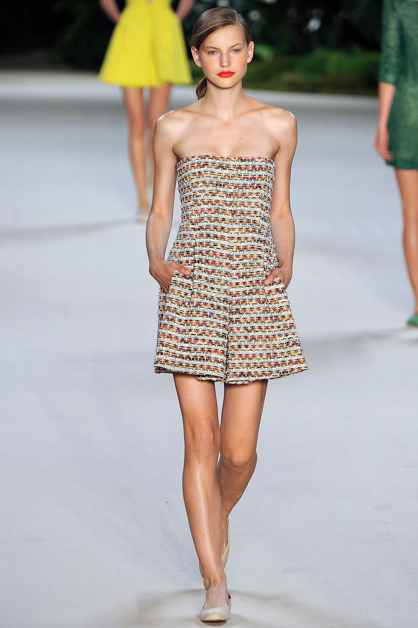 multi-colored strapless romper