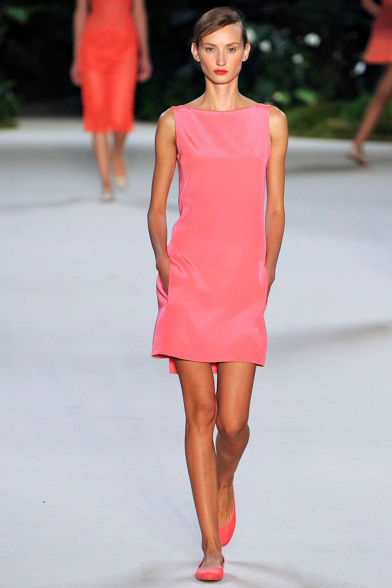 fitted pink silk mini dress