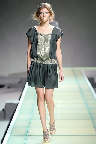 green silk sleeveless dress