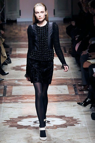 black silk long-sleeve mini dress