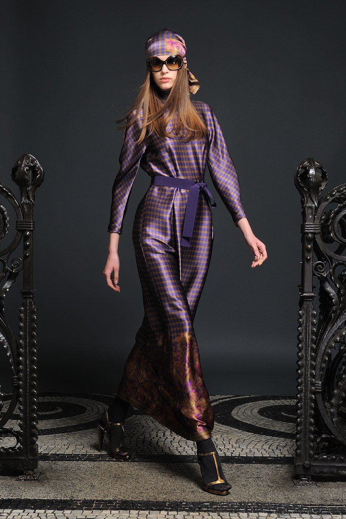 purple silk fitted printed hat