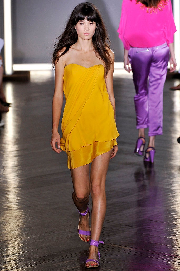 yellow silk sleeveless dress
