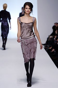 gray silk sleeveless square-neck fitted ruched top