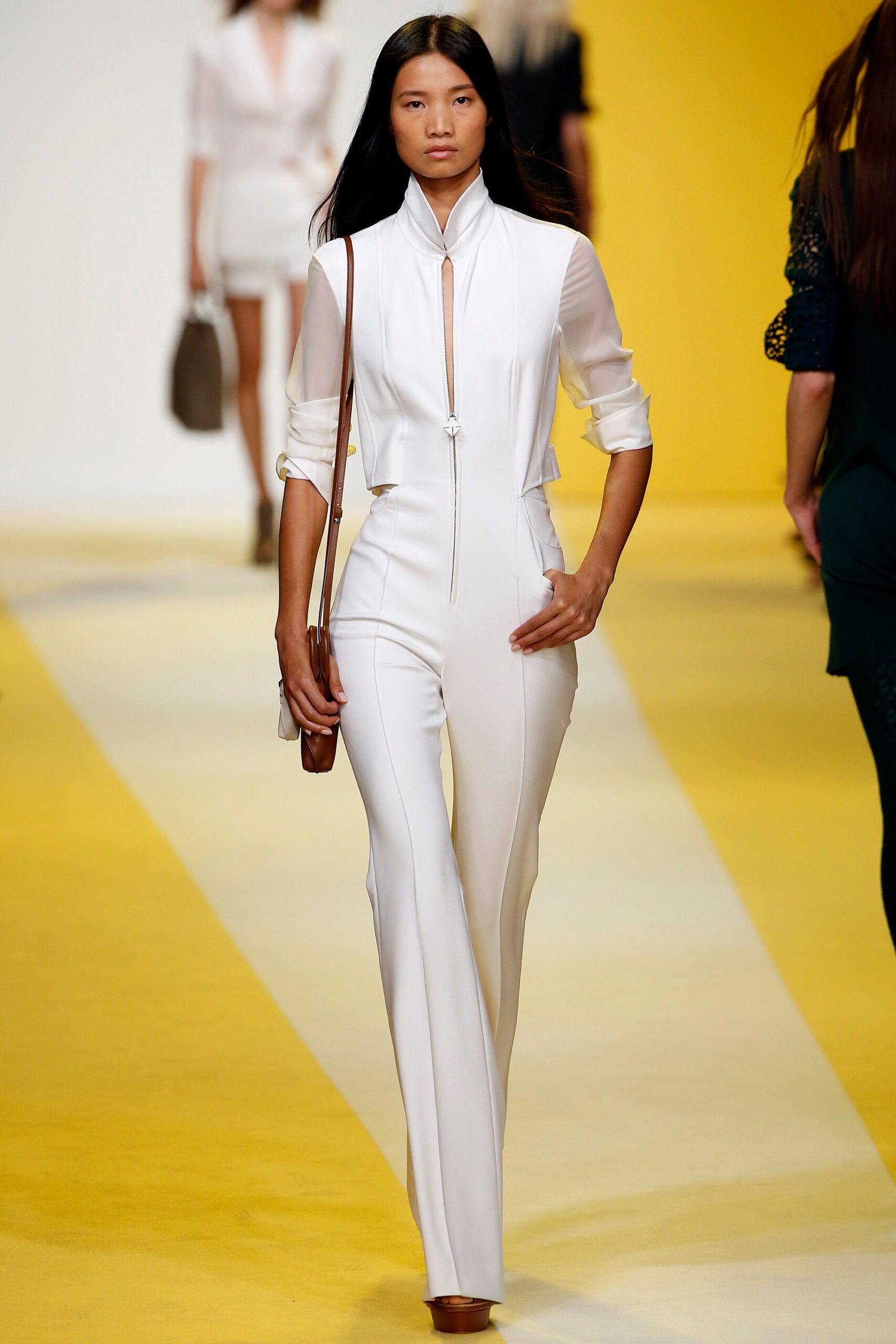 fitted white cotton jumpsuit