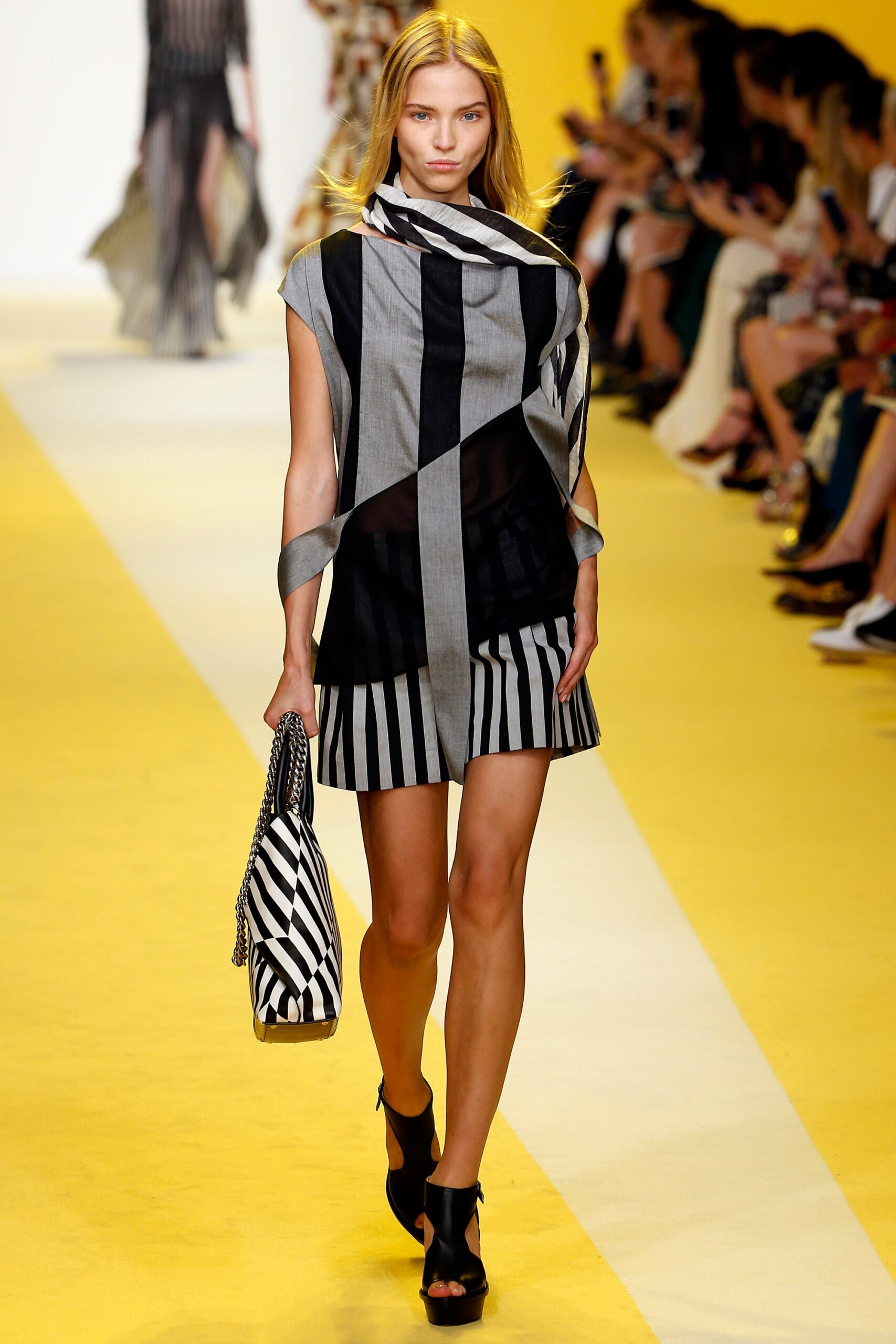 striped mini dress with bag
