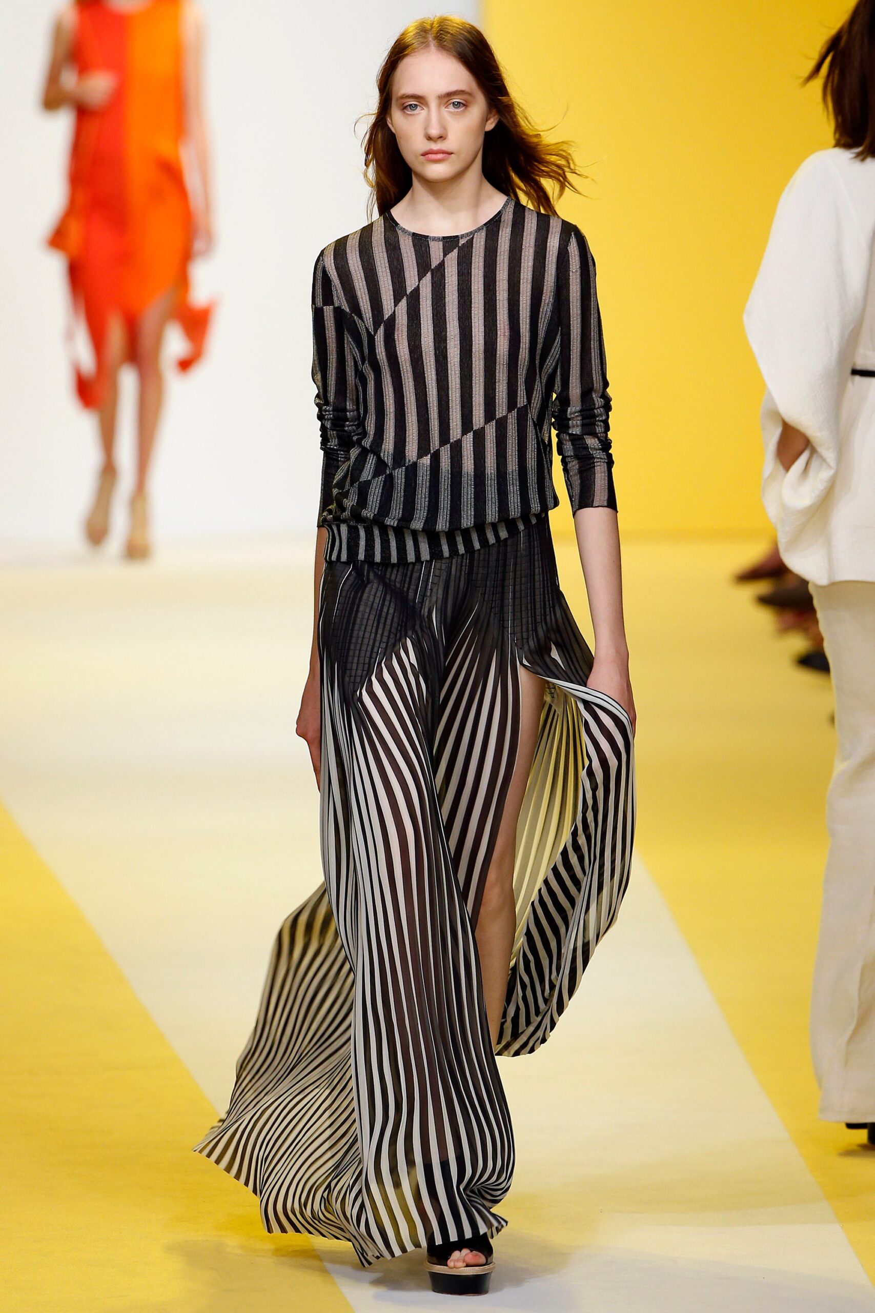 striped black and white top and skirt