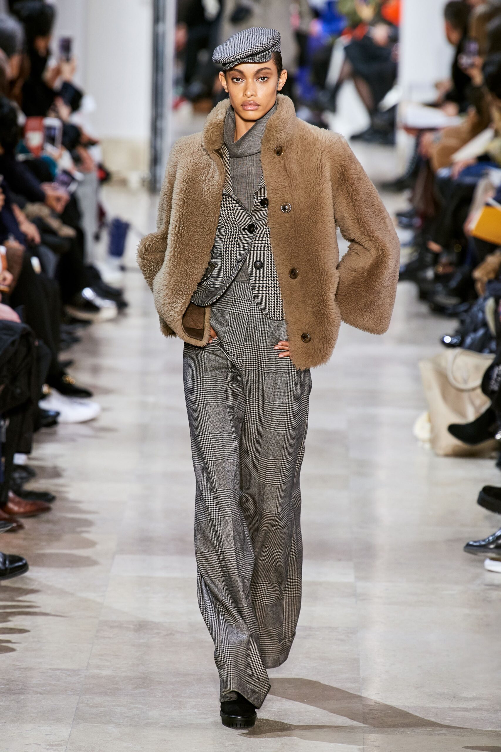 brown fur relaxed coat