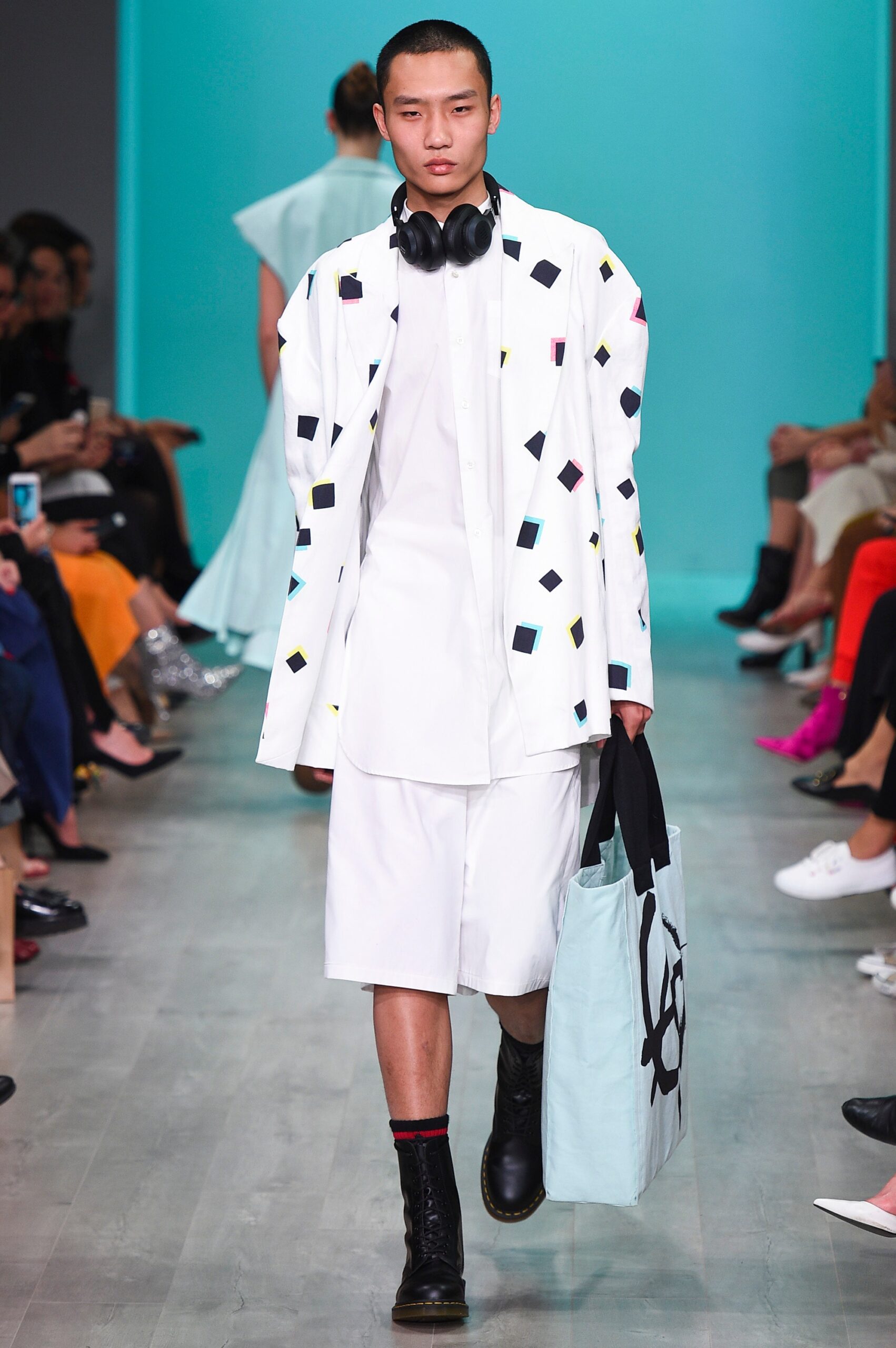 relaxed multi-colored jacket with shorts