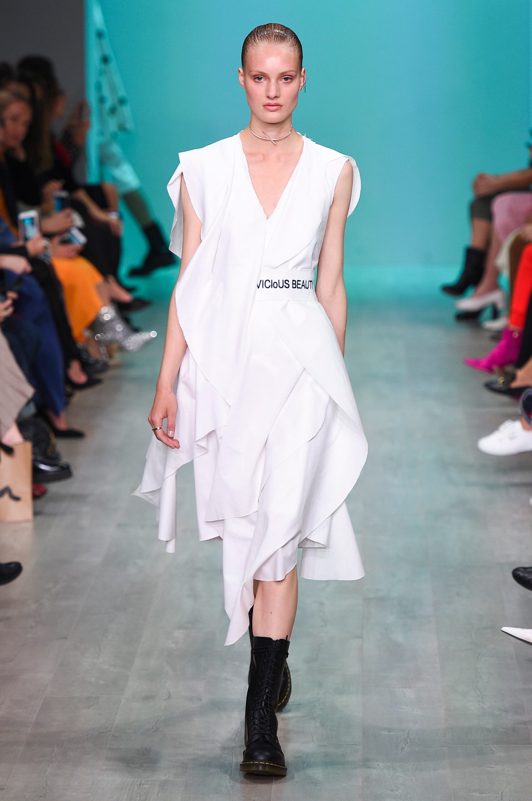 white fitted sleeveless dress