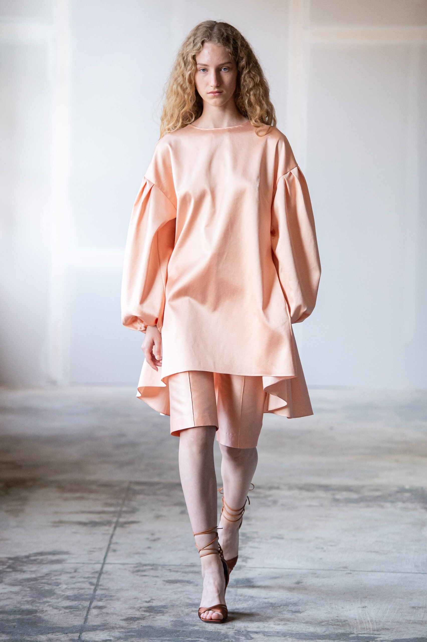 pink relaxed dress with shorts