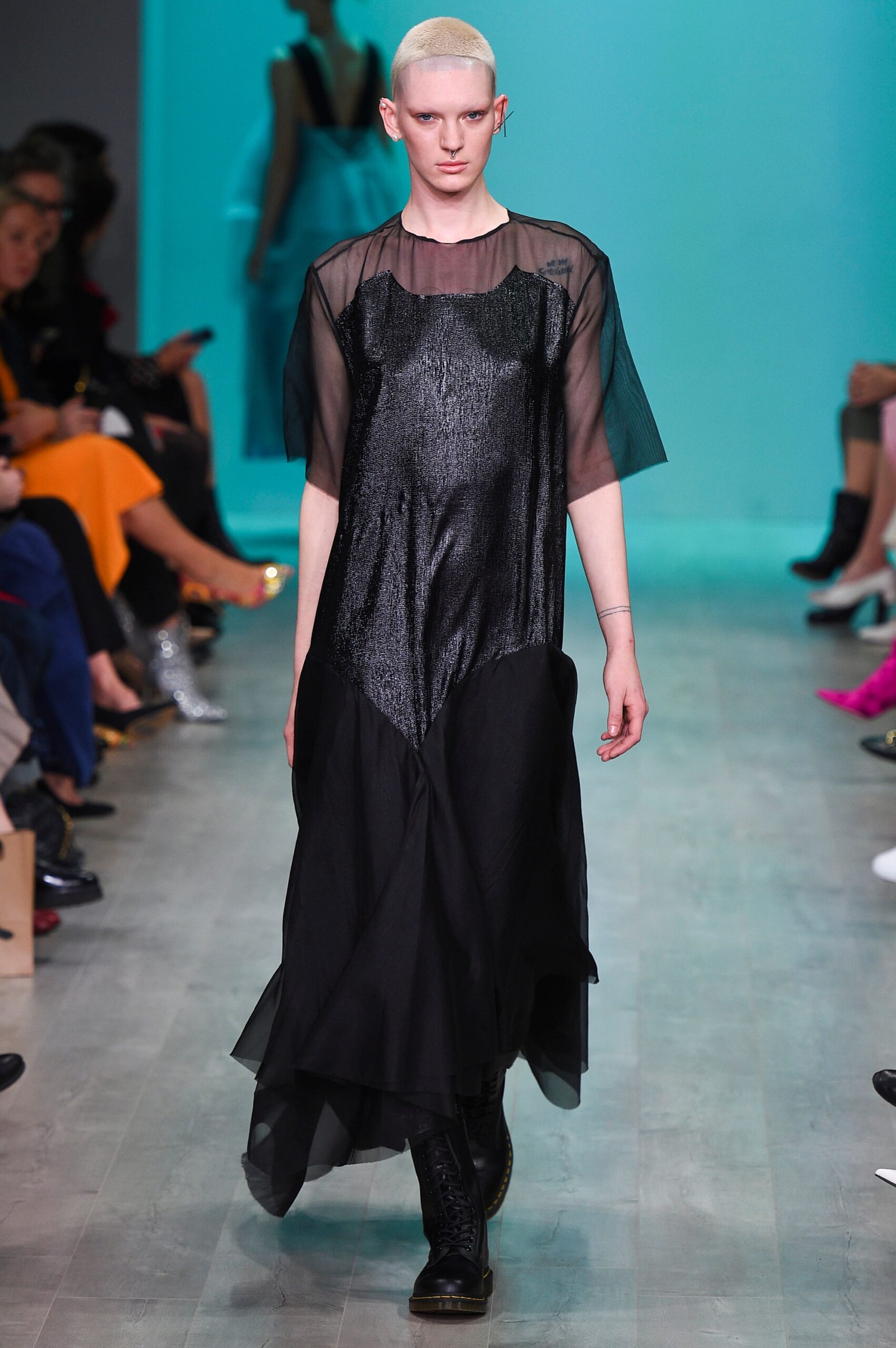 black sheer layered dress