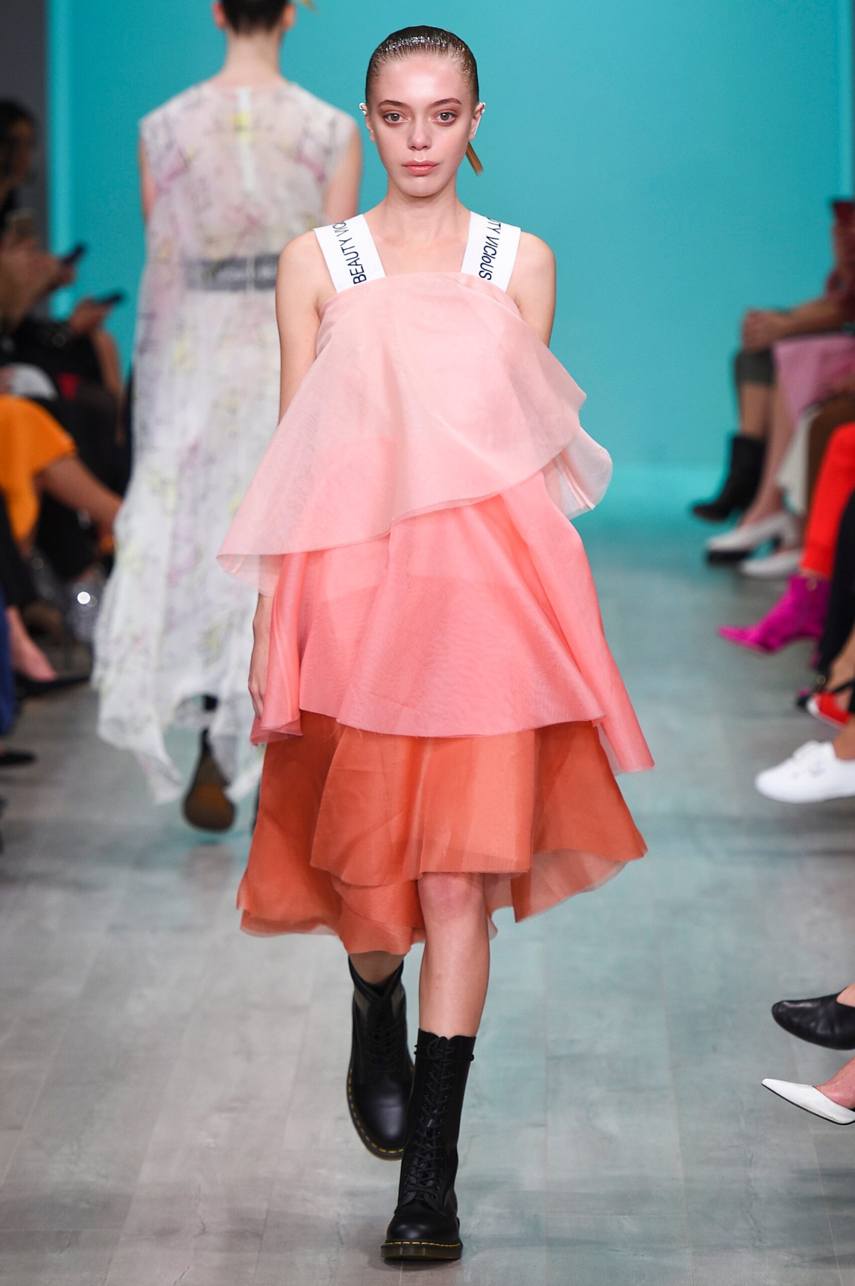 pink and orange layered dress