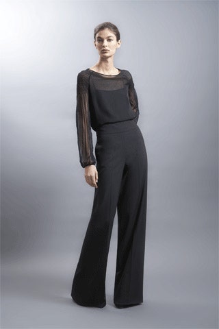 black silk fitted jumpsuit