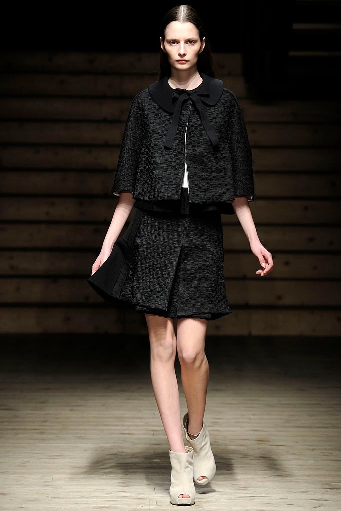 black tweed fitted a-line mini skirt