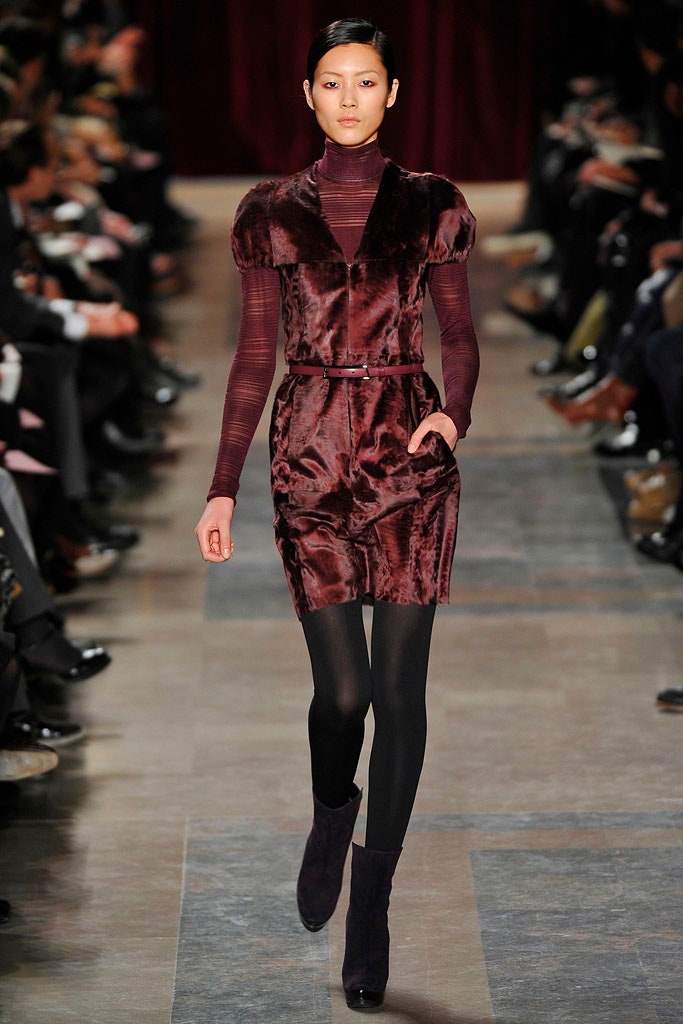 purple velvet belted dress