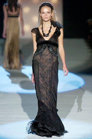 black lace fitted gown