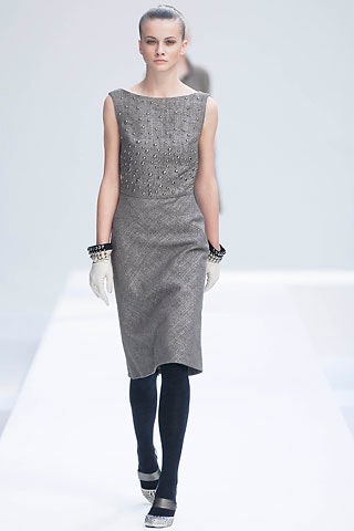 fitted gray cotton dress