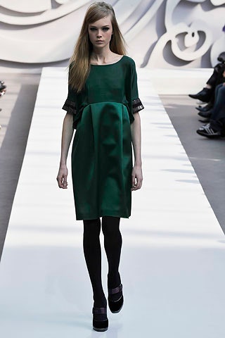 green silk short-sleeve dress