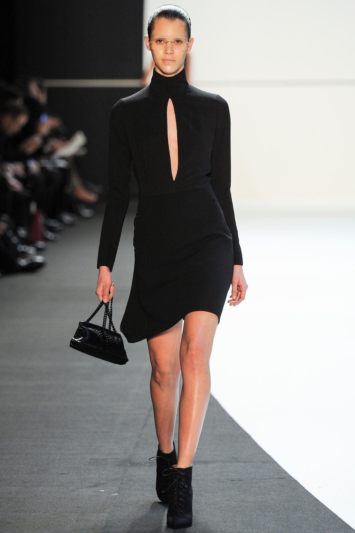 black fitted mini dress