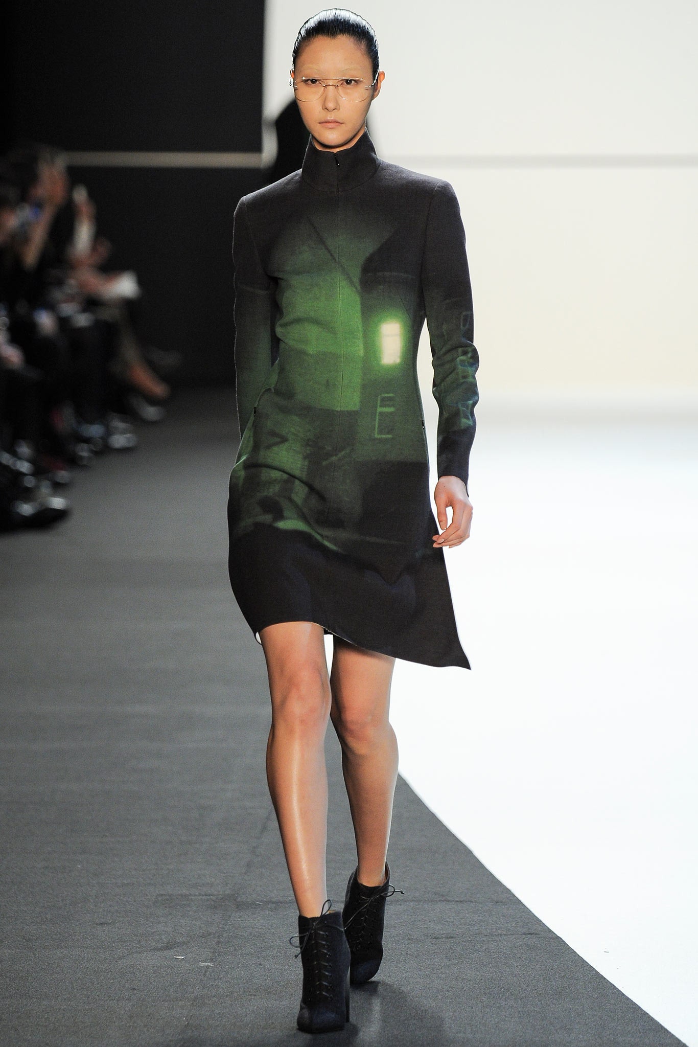 black and green fitted midi dress