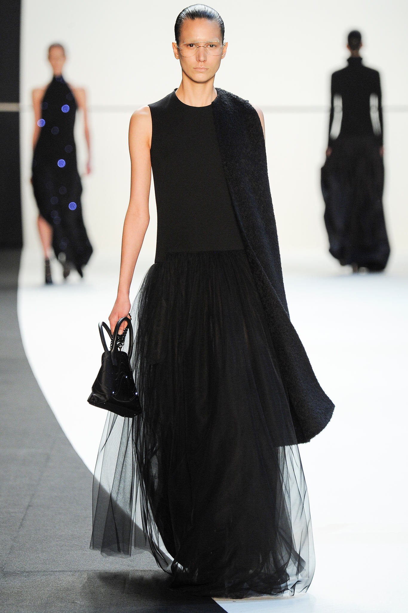 black maxi dress with cape