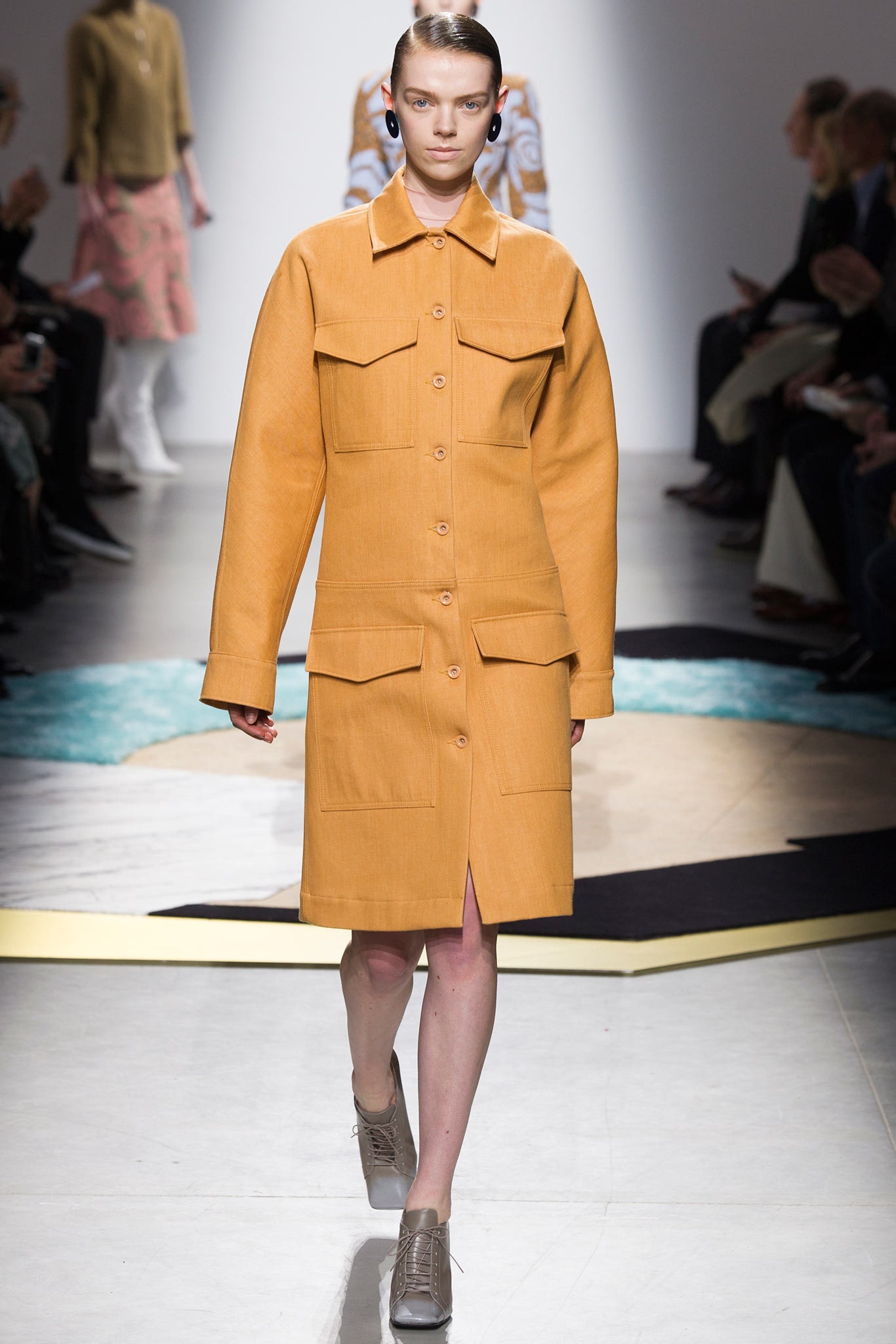 relaxed orange cotton coat