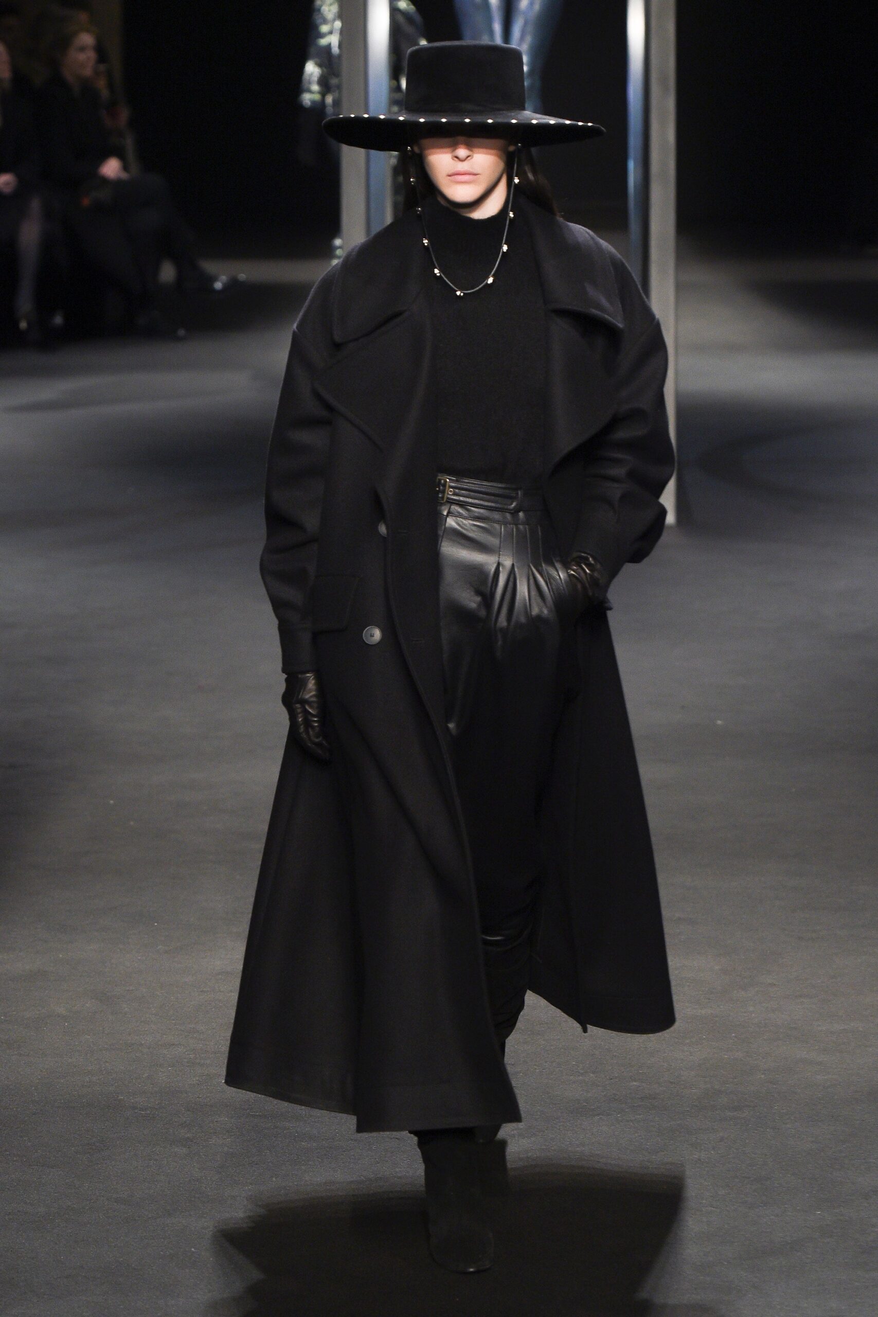 black leather gloves