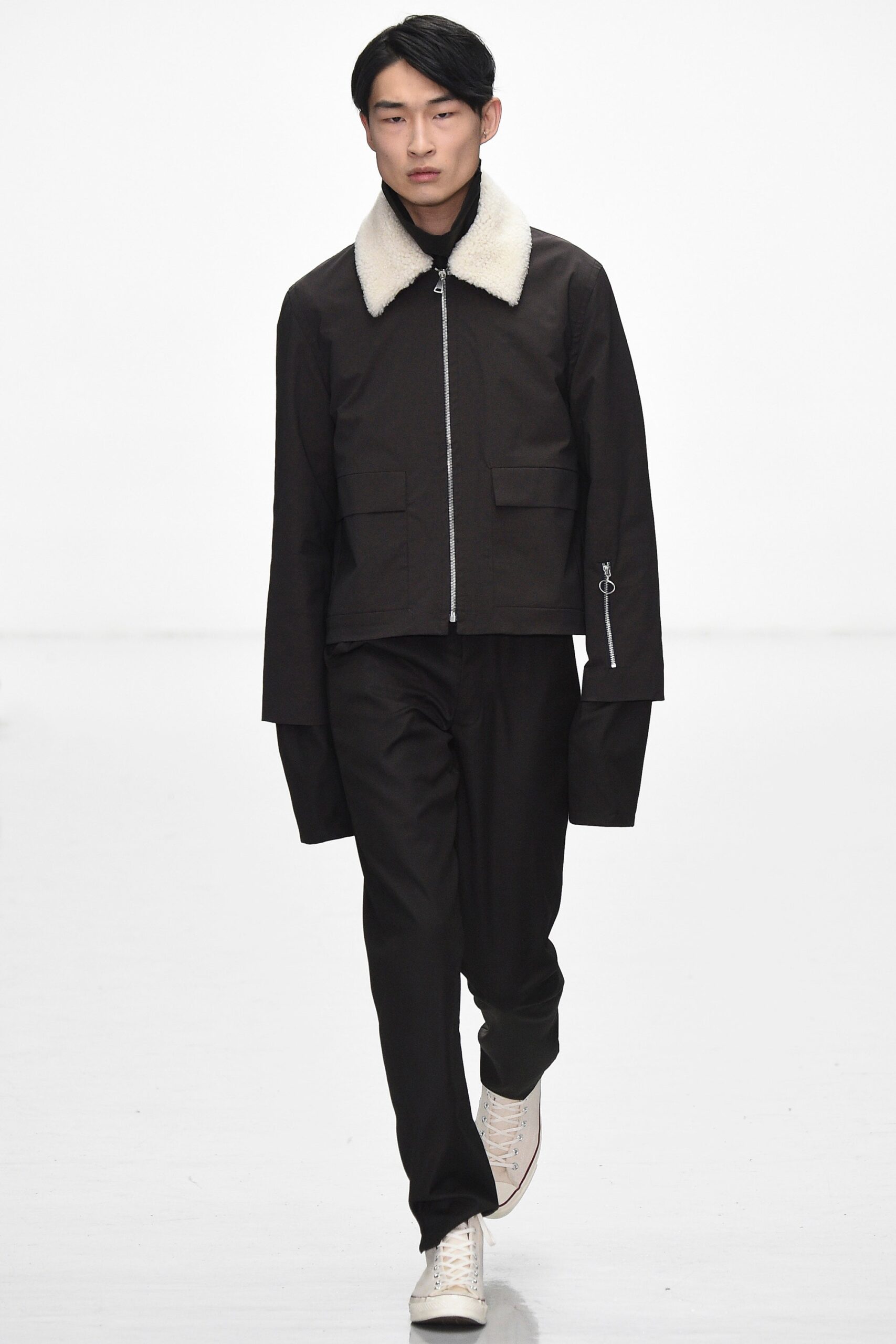 black relaxed jacket with pants