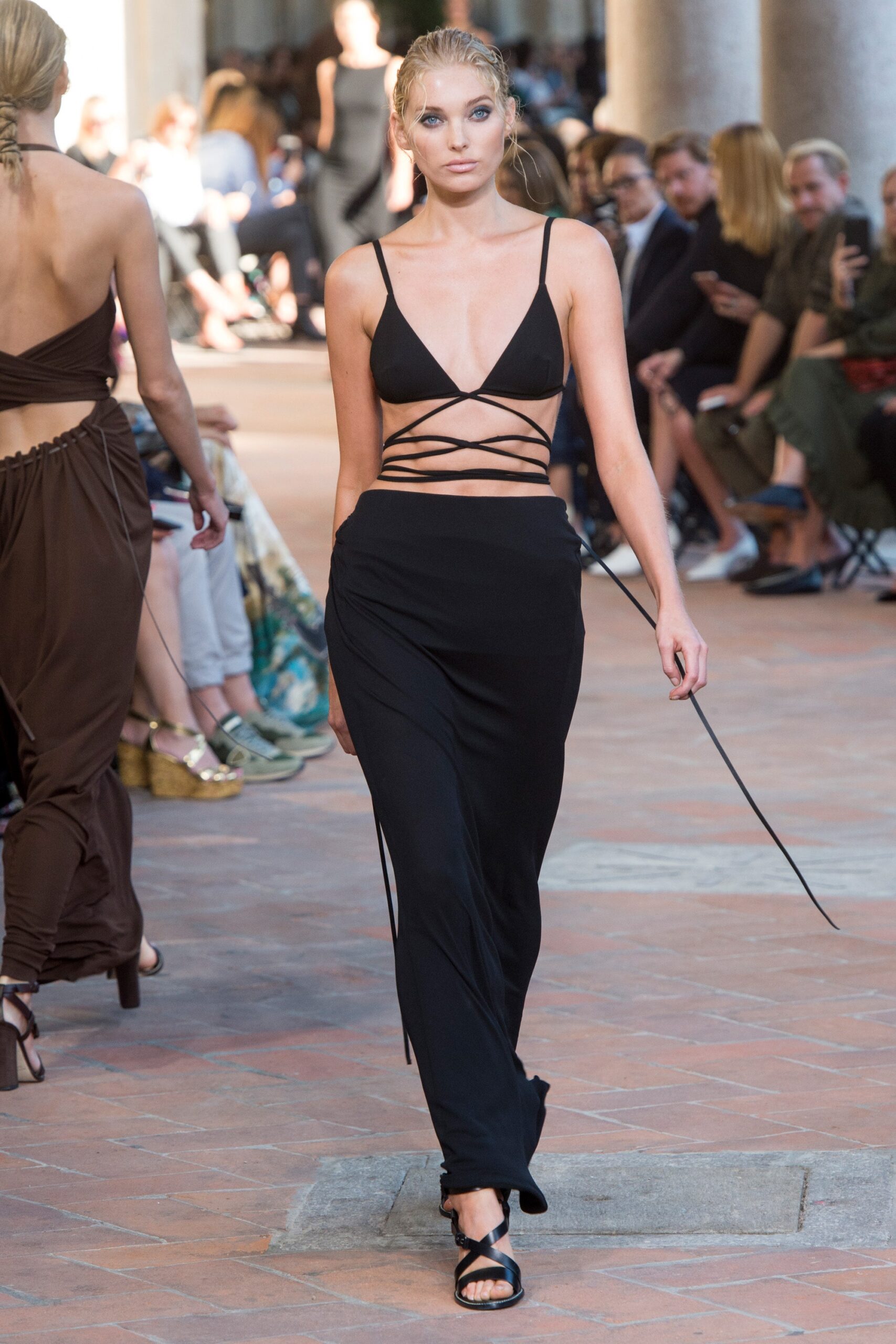 black silk sleeveless dress