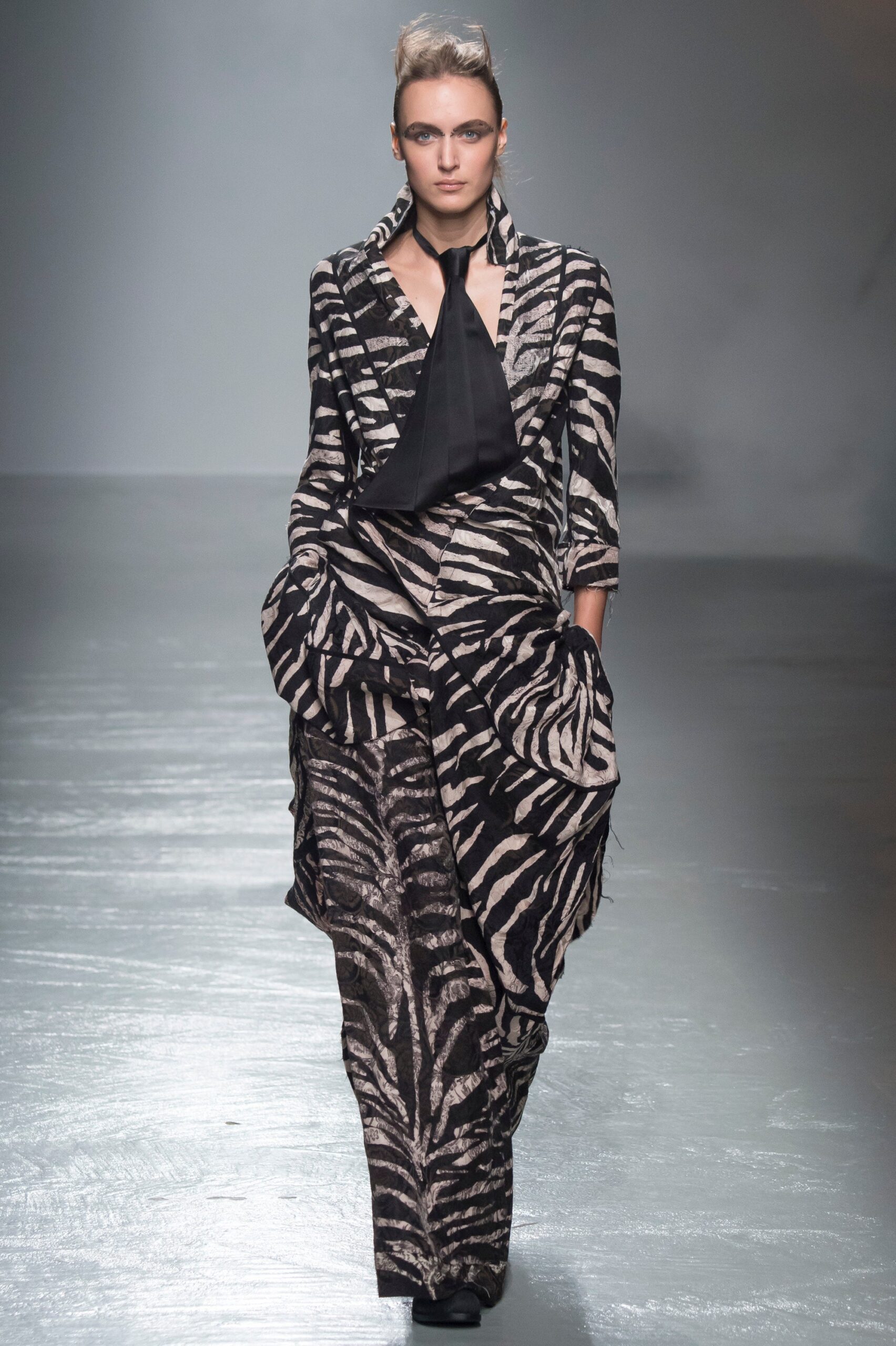 striped black and white jacket and pants