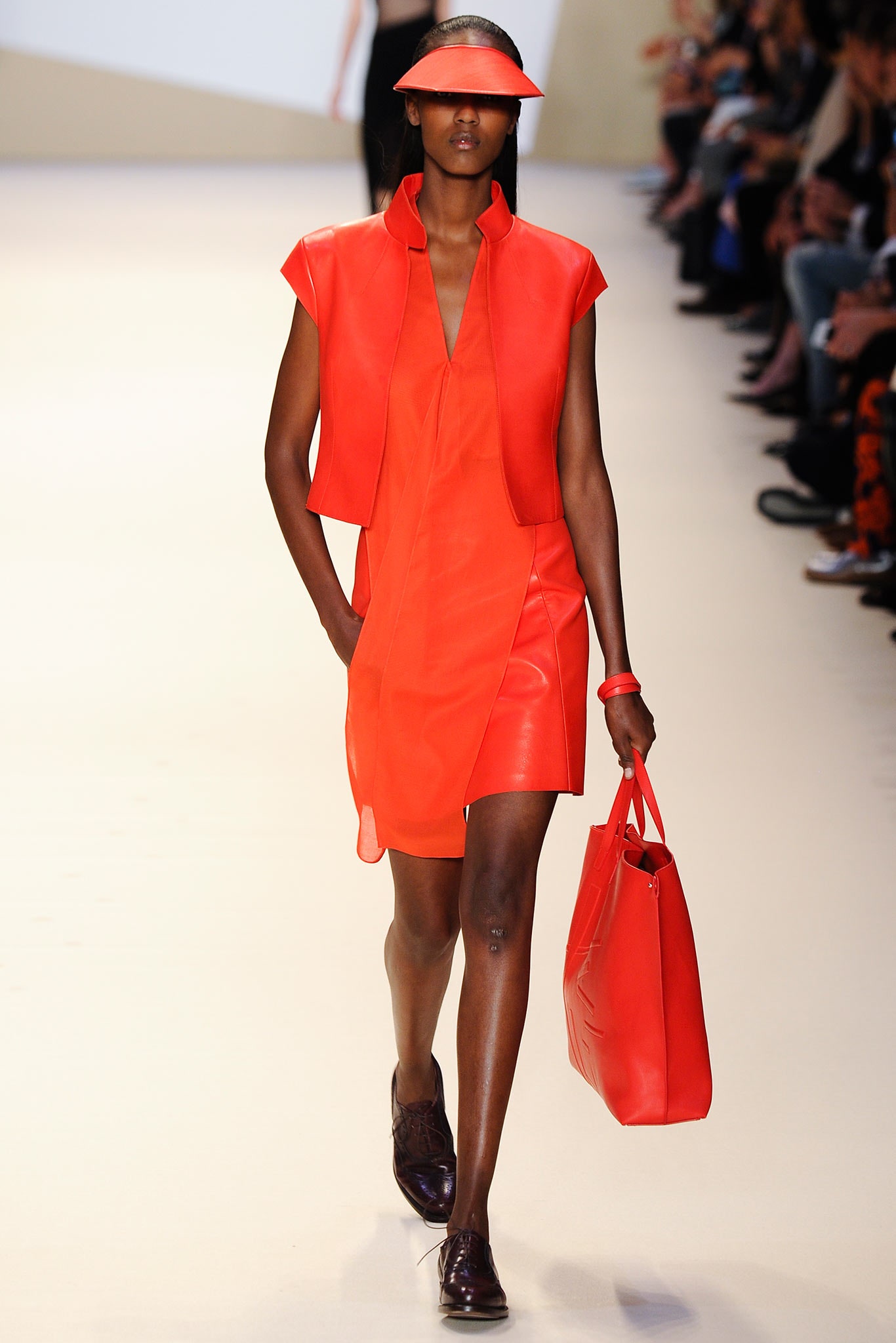 red leather dress and jacket