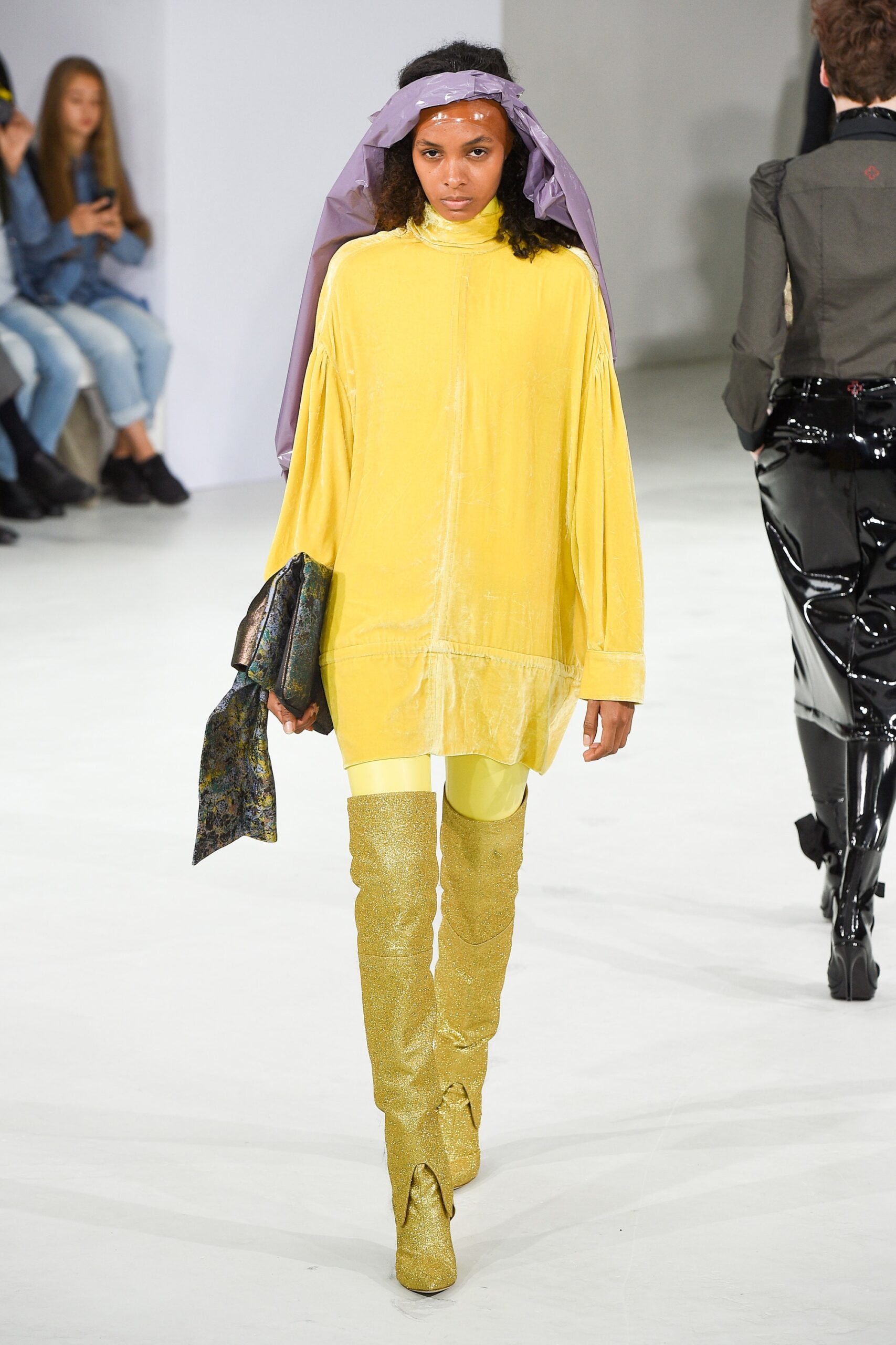 yellow velvet relaxed top